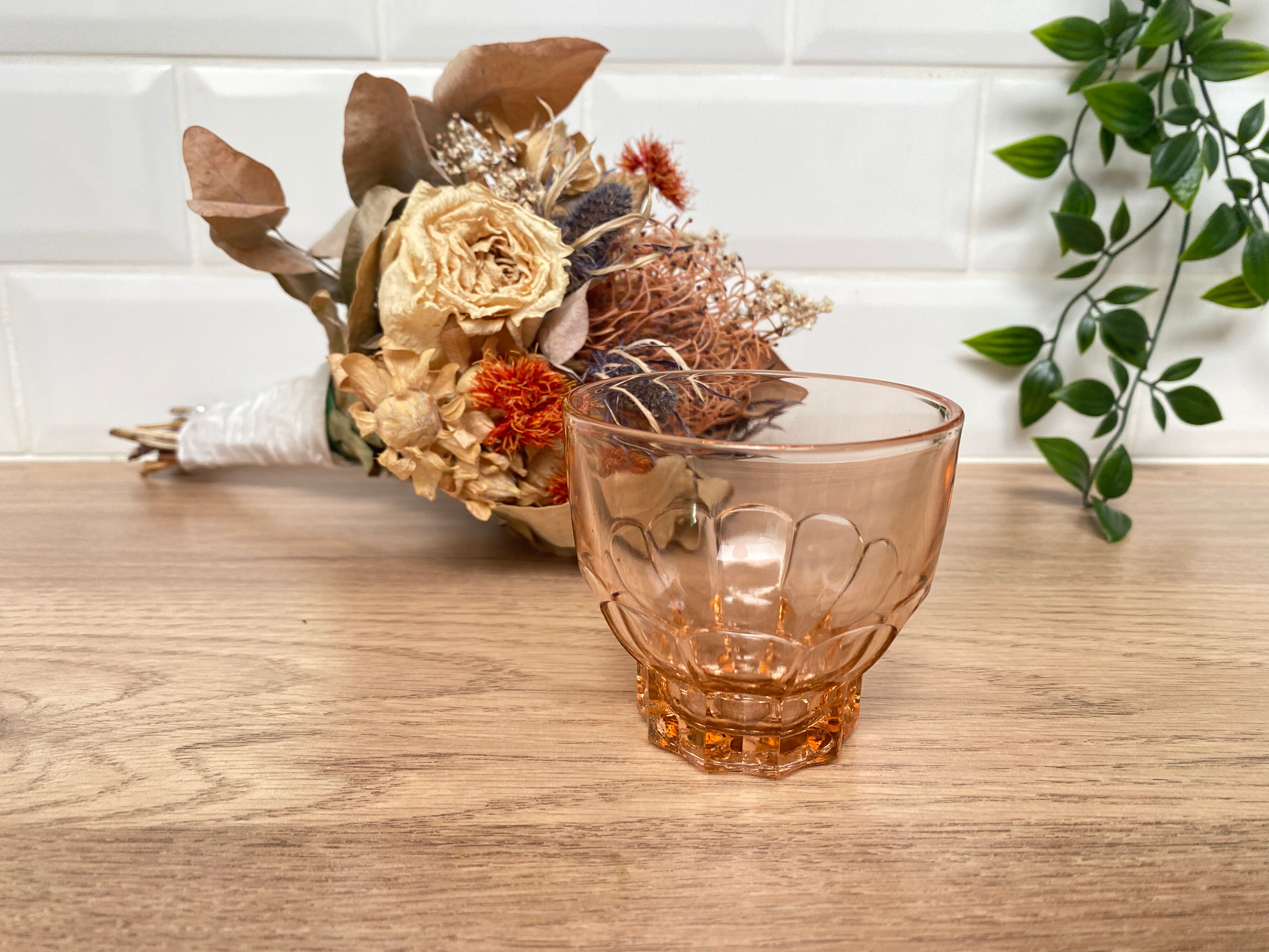 Set de 6 verres vintage Luminarc étoile rose