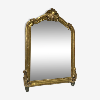 Miroir en bois et stuc doré décor palmette époque Louis XV 18ème 31x45cm