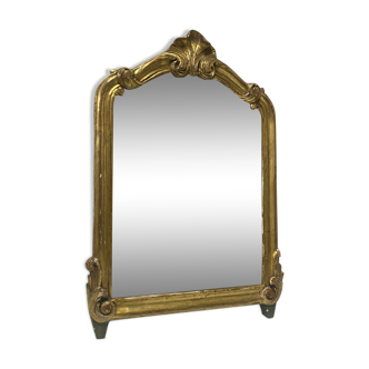 Miroir en bois et stuc doré décor palmette époque Louis XV 18ème 31x45cm