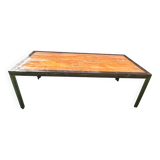 Large industrial table in wood and metal
