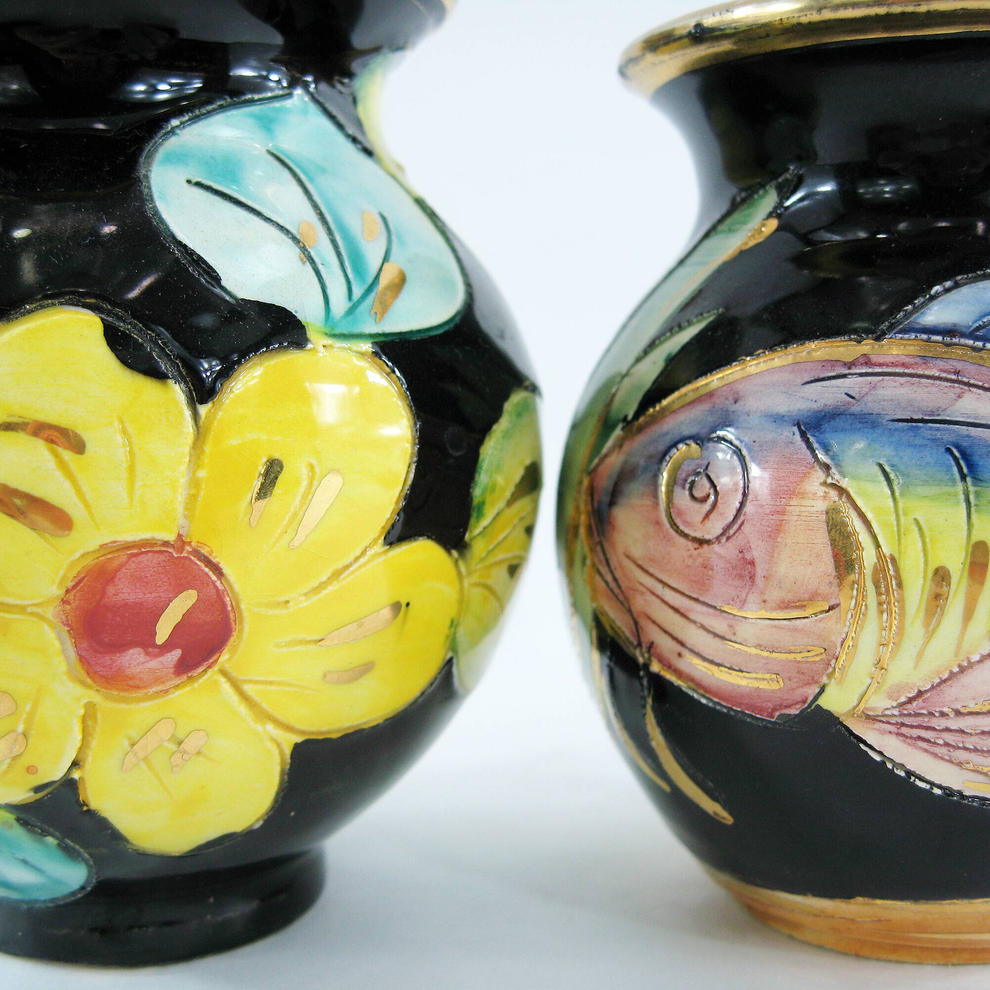 Small ceramic vases from Monaco - Vallauris France - vintage 50s