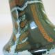 enamelled ceramic candle holder signed "S" plant decoration 70s