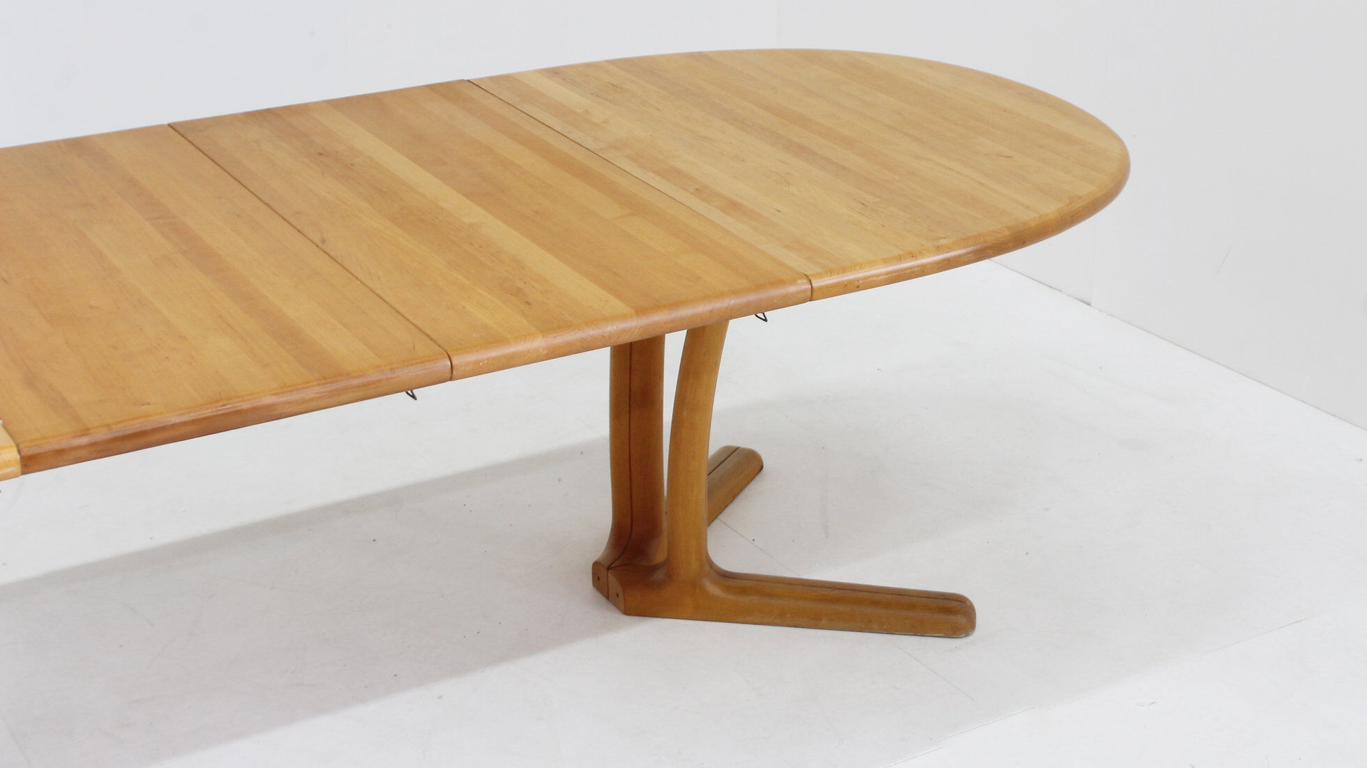 Vintage Dyrlund Danish oval extendable dining table 1960s