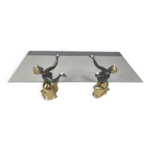 table basse vintage en - laiton 1970