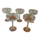 Set of 5 vintage crystal champagne glasses