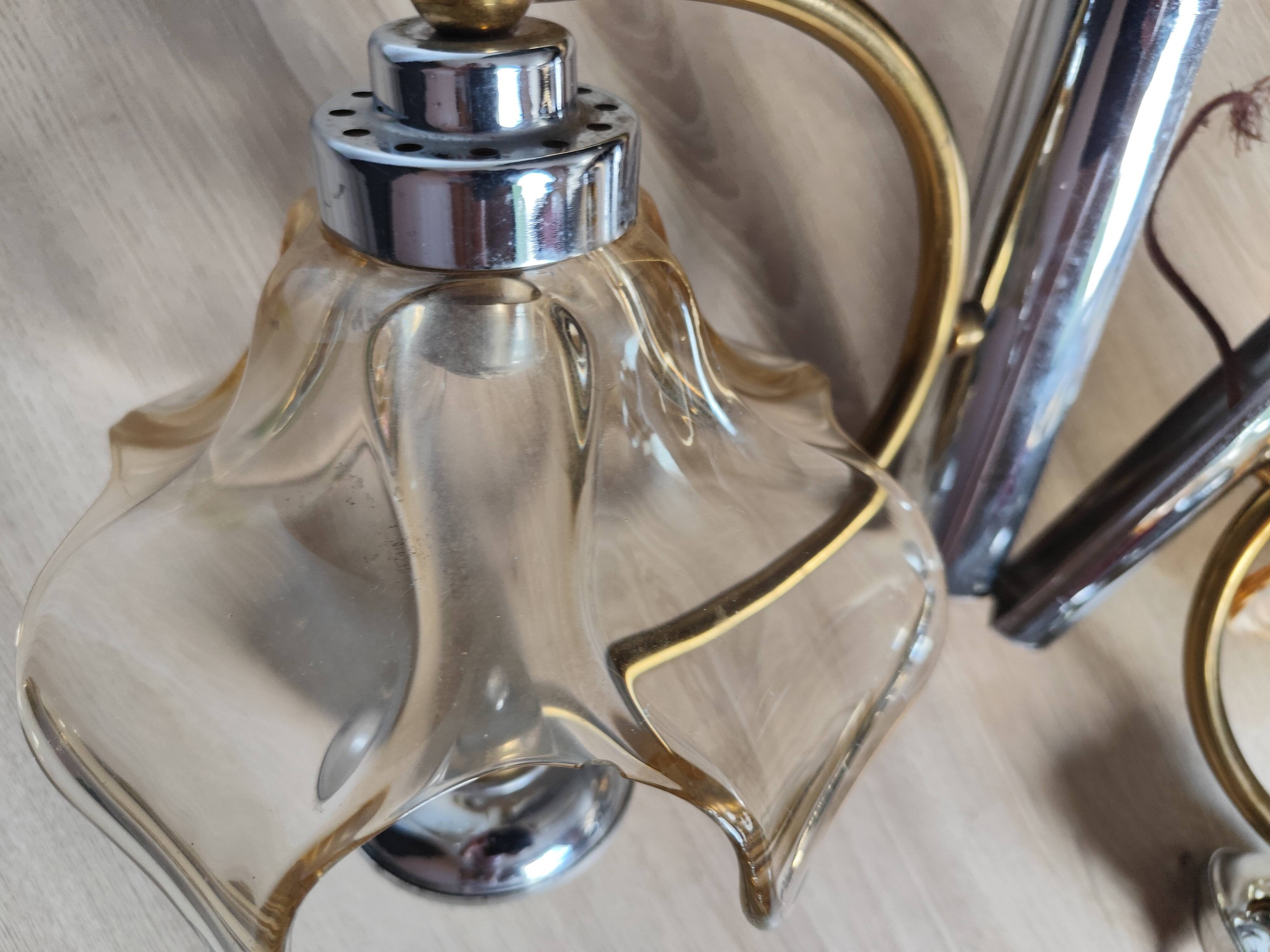 Pair of vintage tulip wall lights from the 70s