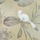 Painted canvas representing ermines. Contemporary Work.