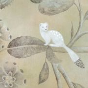 Painted canvas representing ermines. Contemporary Work.