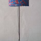 Danish adjustable teak floor lamp with tripod brass foot, 1960s