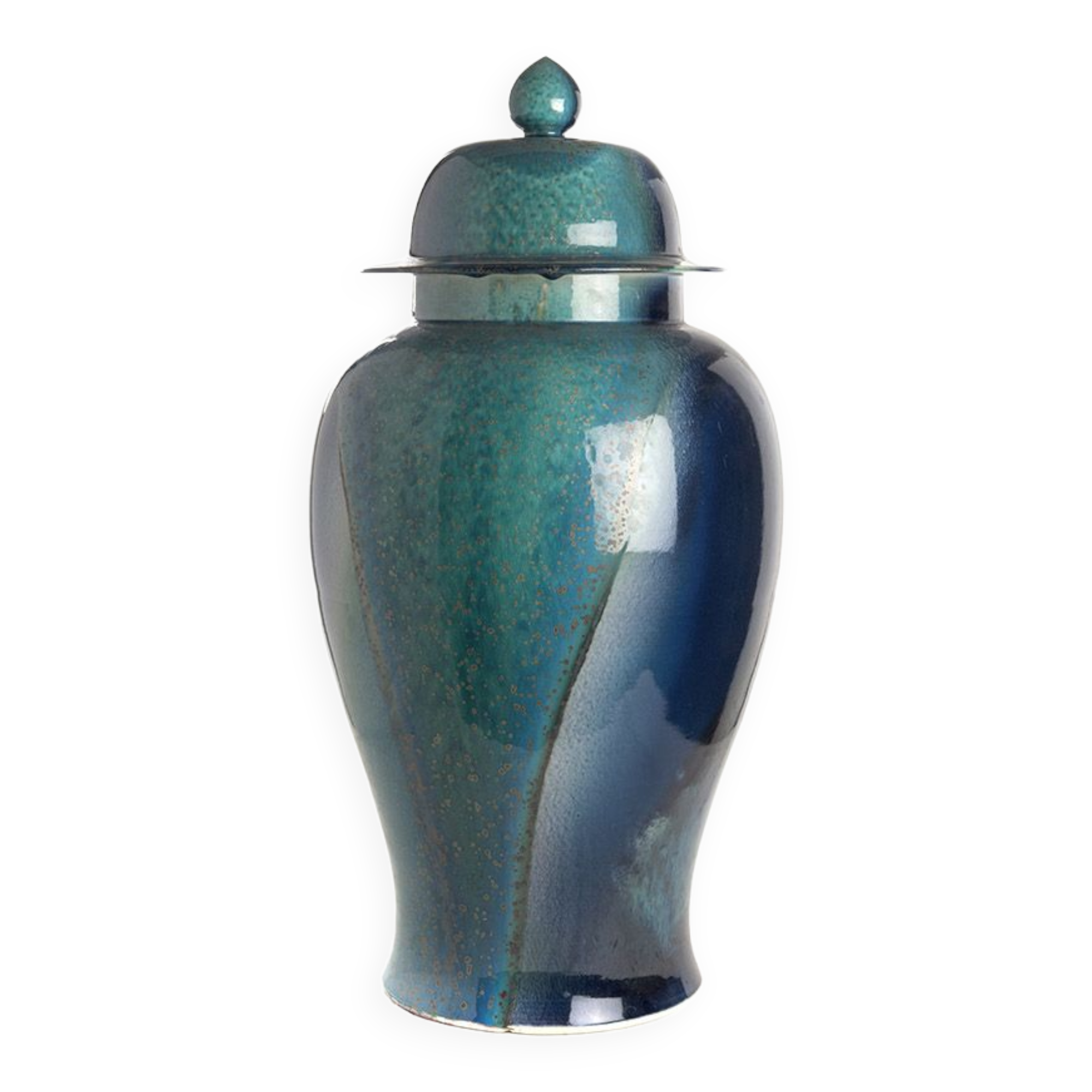 Turquoise blue temple jar