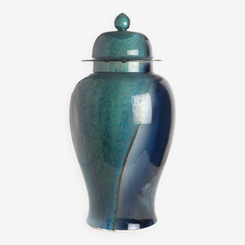 Turquoise blue temple jar