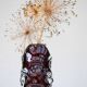 Mid-century modern handmade crystal vase in dark red by Börne Augustsson for Åseda