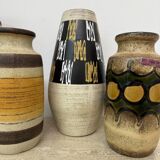 Set of 4 ceramic scheurich west Germany vases , 1970s