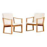 Fauteuils Børge Mogensen en chêne.