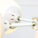 Vintage Italian Brass and Opaline Sputnik Chandelier, 1970s