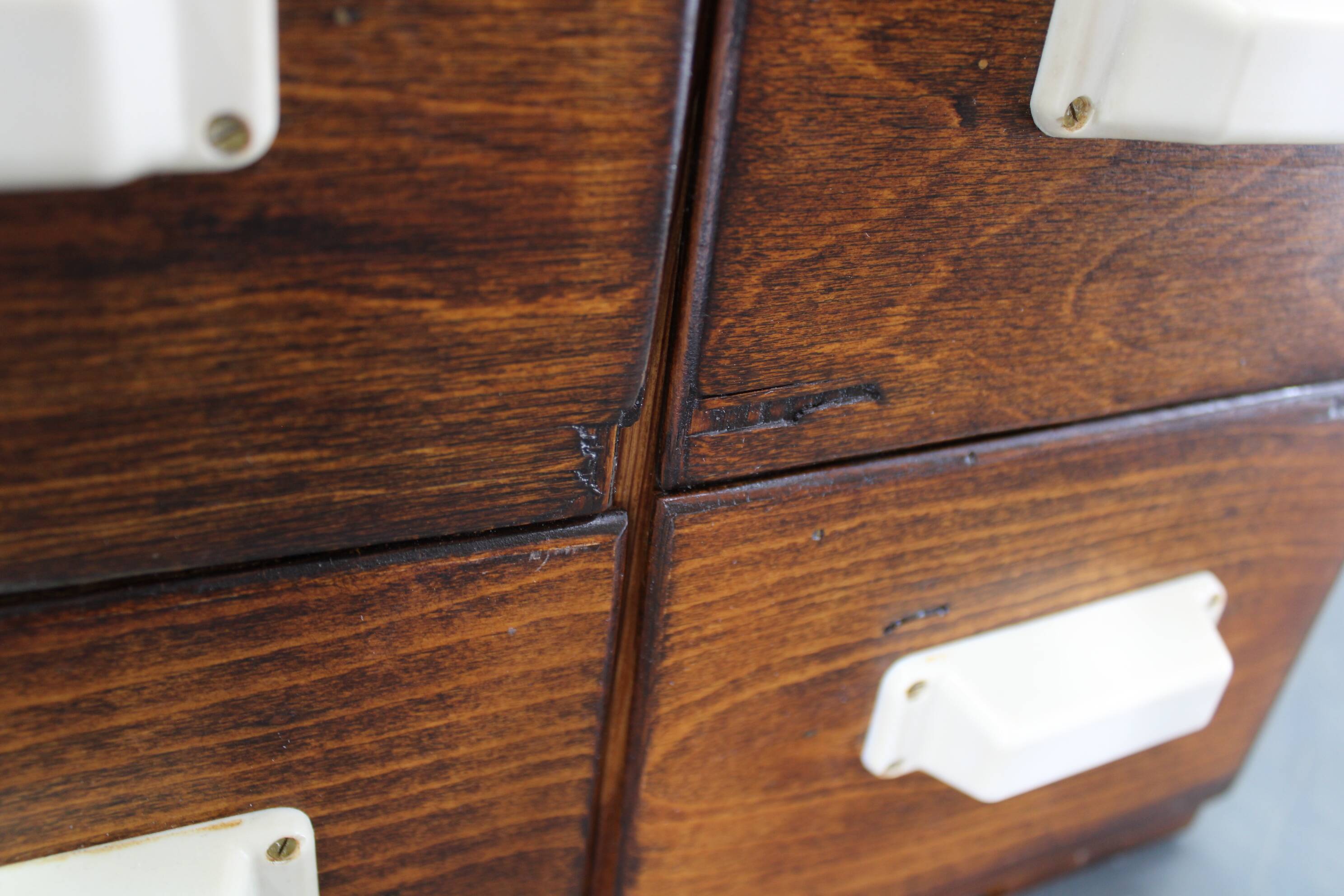 1940s Czechoslovak industrial bank drawer cabinet