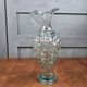 Vintage glass grape bottle – Greenish-blue carafe or soliflore