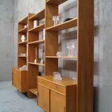 Scandinavian oak modular wall unit, 1960s