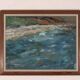 Original Mid Century Swedish Oil on Panel – “Seashore” by LV 1962 – Signed