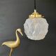 Vintage art deco globe pendant lamp in frosted glass
