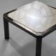 Square coffee table from the 80s in metal and travertine Belgochrome Design.