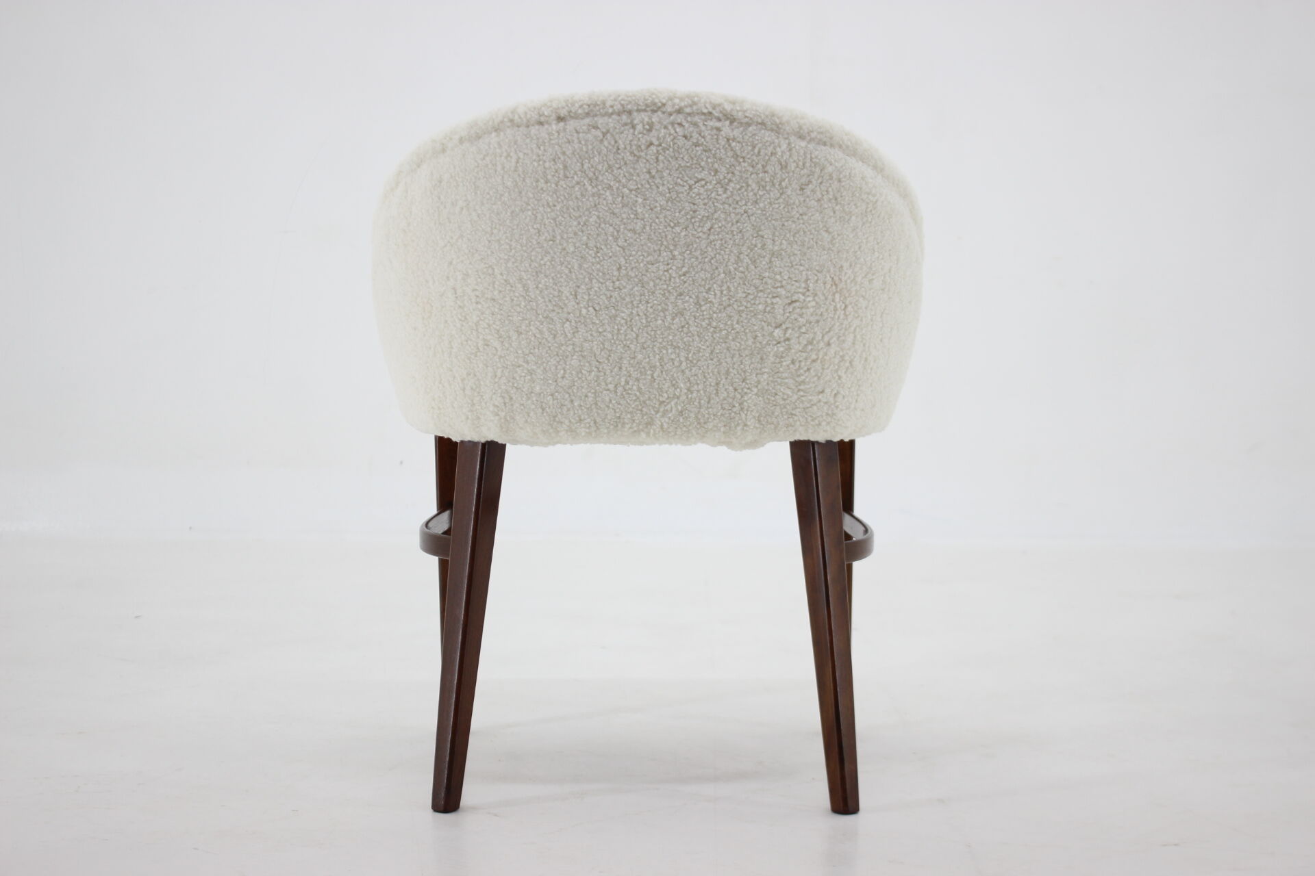 Beech Chair in Sheepskin Fabric, Denmark 1960