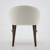 Beech Chair in Sheepskin Fabric, Denmark 1960