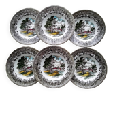 6 deep plates Staffordshire Country Style model