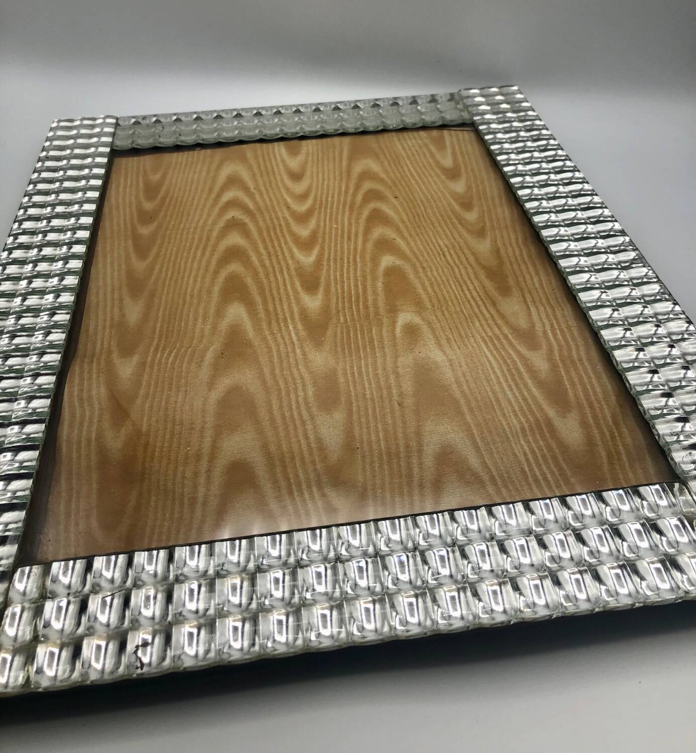 Faceted glass photo frame