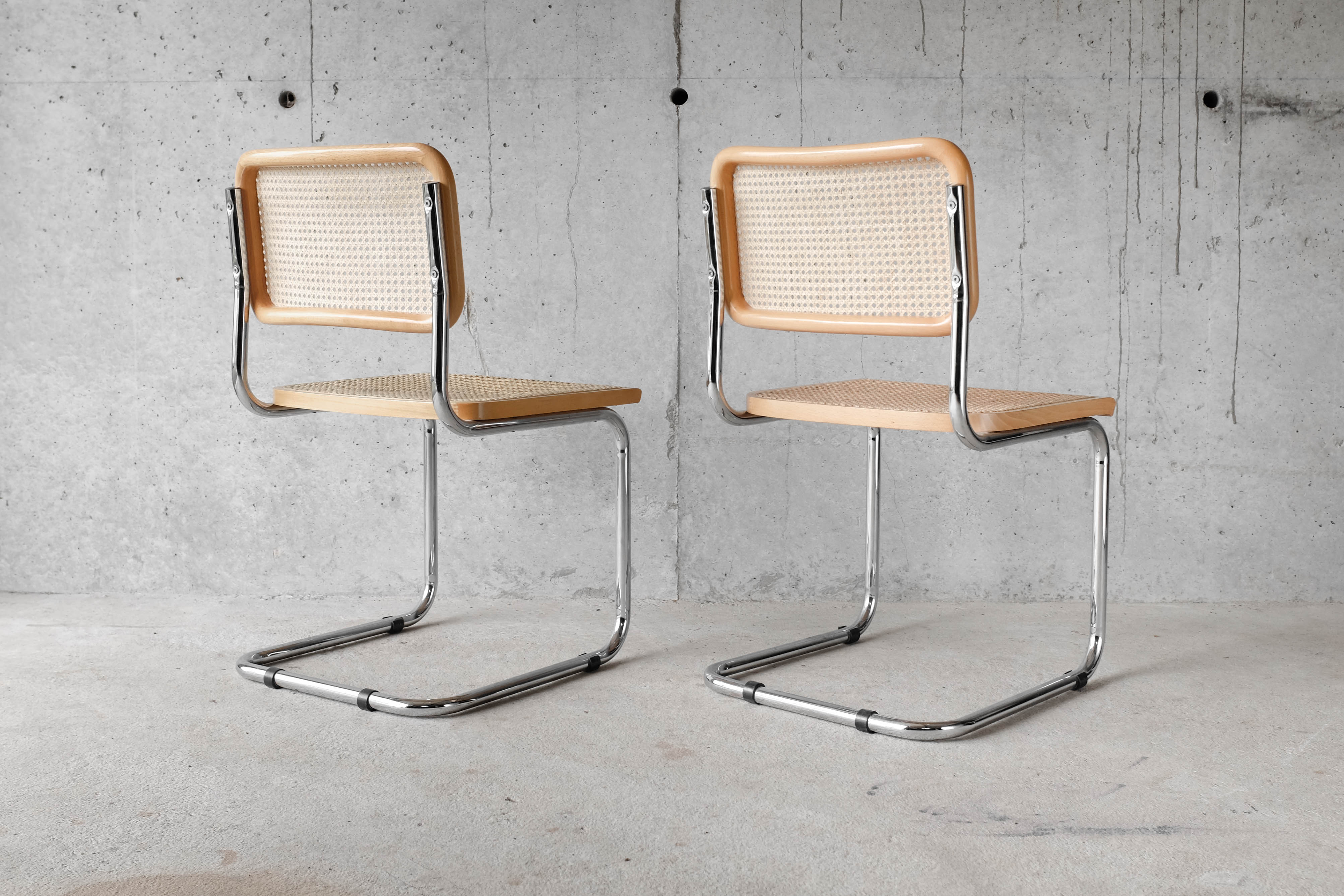 Pair of cesca chairs B32 by Marcel Breuer