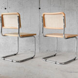 Pair of cesca chairs B32 by Marcel Breuer