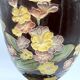 Vase en barbotine à décor de fleurs et papillons – Fin XIXe siècle – Monture