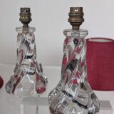 Pair of crystal bedside lamps