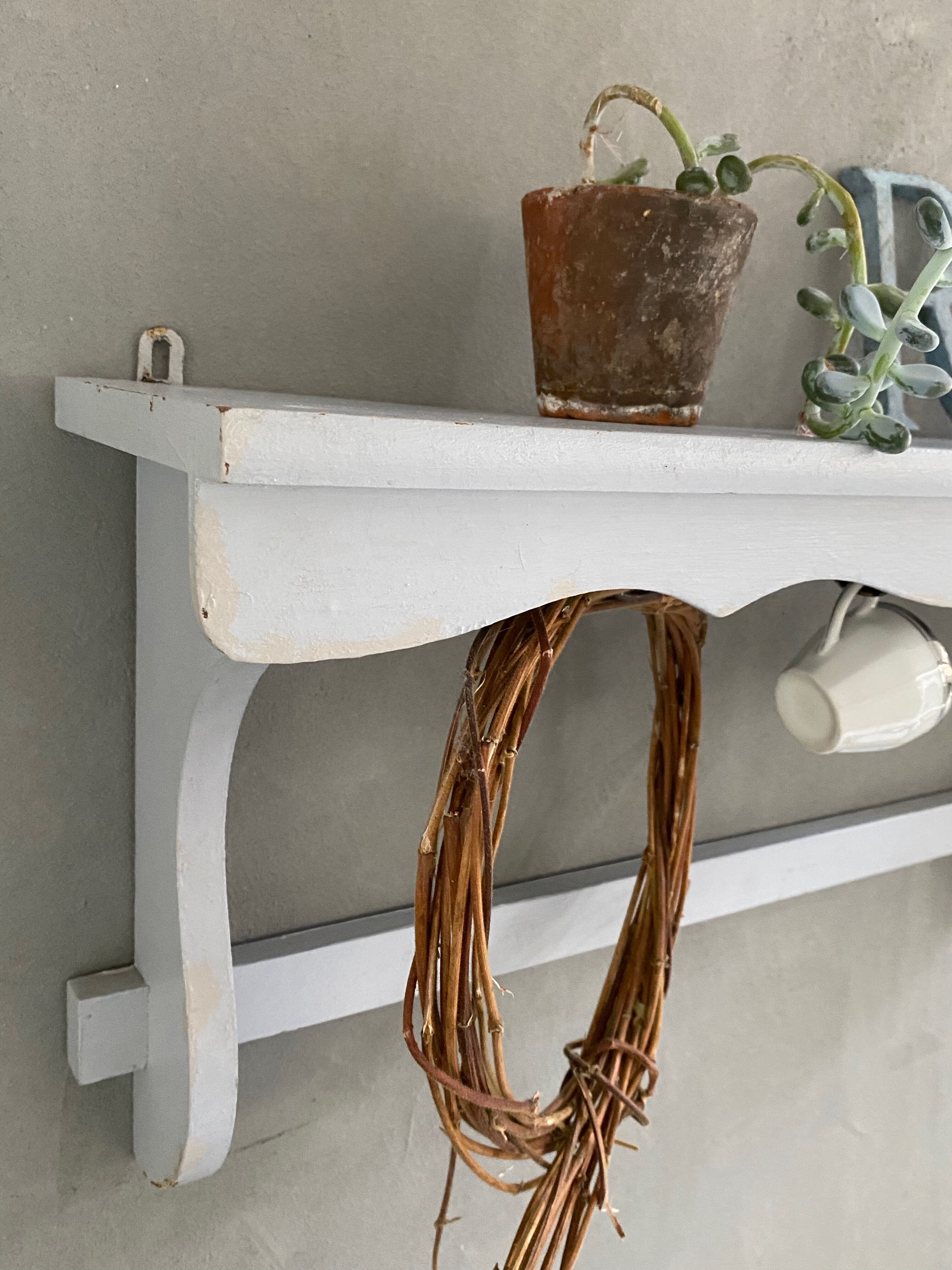 Old patinated wooden shelf