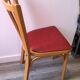 Chaise bistrot Baumann en bois et skaï rouge