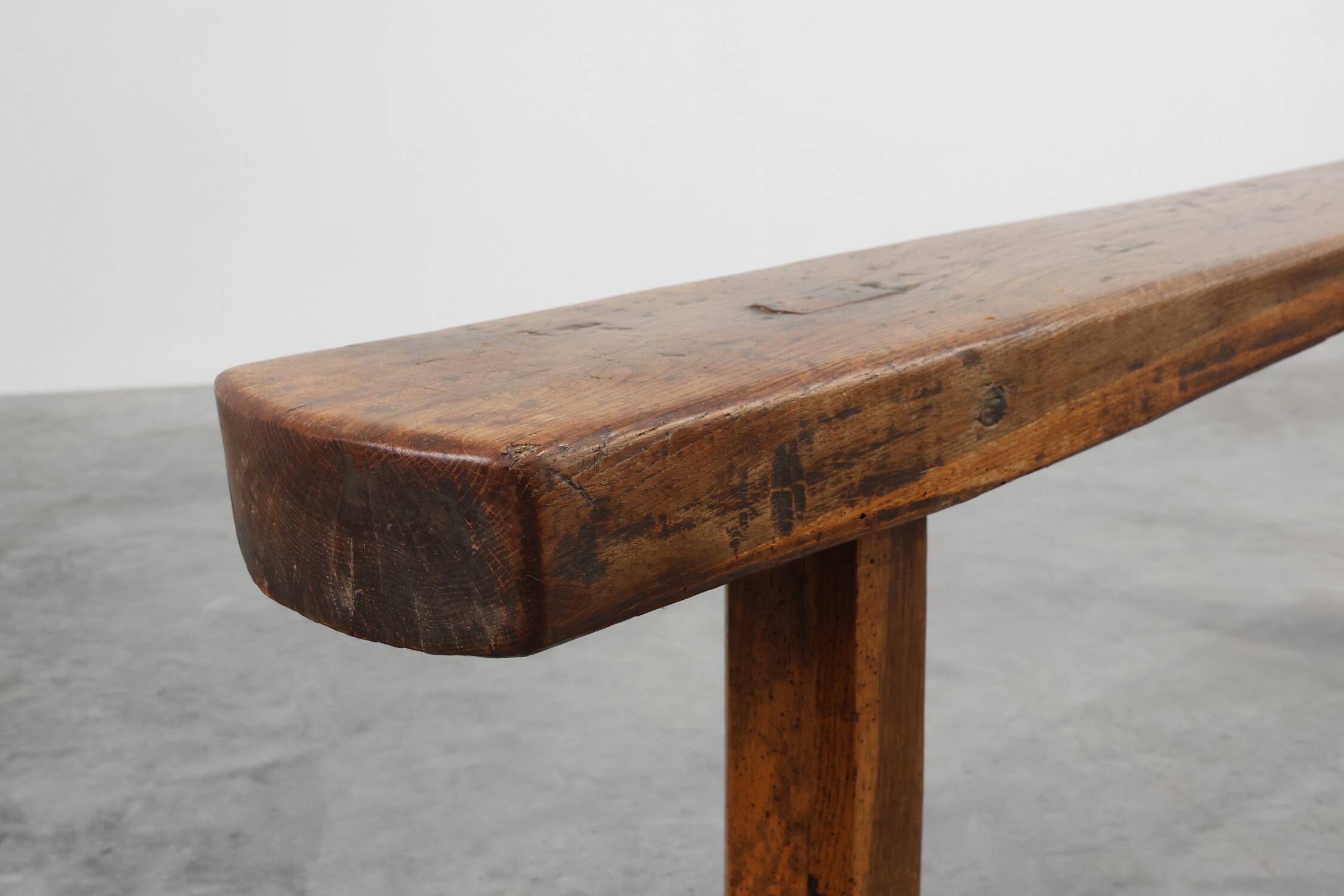 Pair of rustic Oak Benches, France, 1850