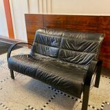 “Polhem” two-seater leather bench by Tord Björklund for IKEA 1980