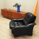 Black armchair, Italian design, 1980s, manufacture: Italy