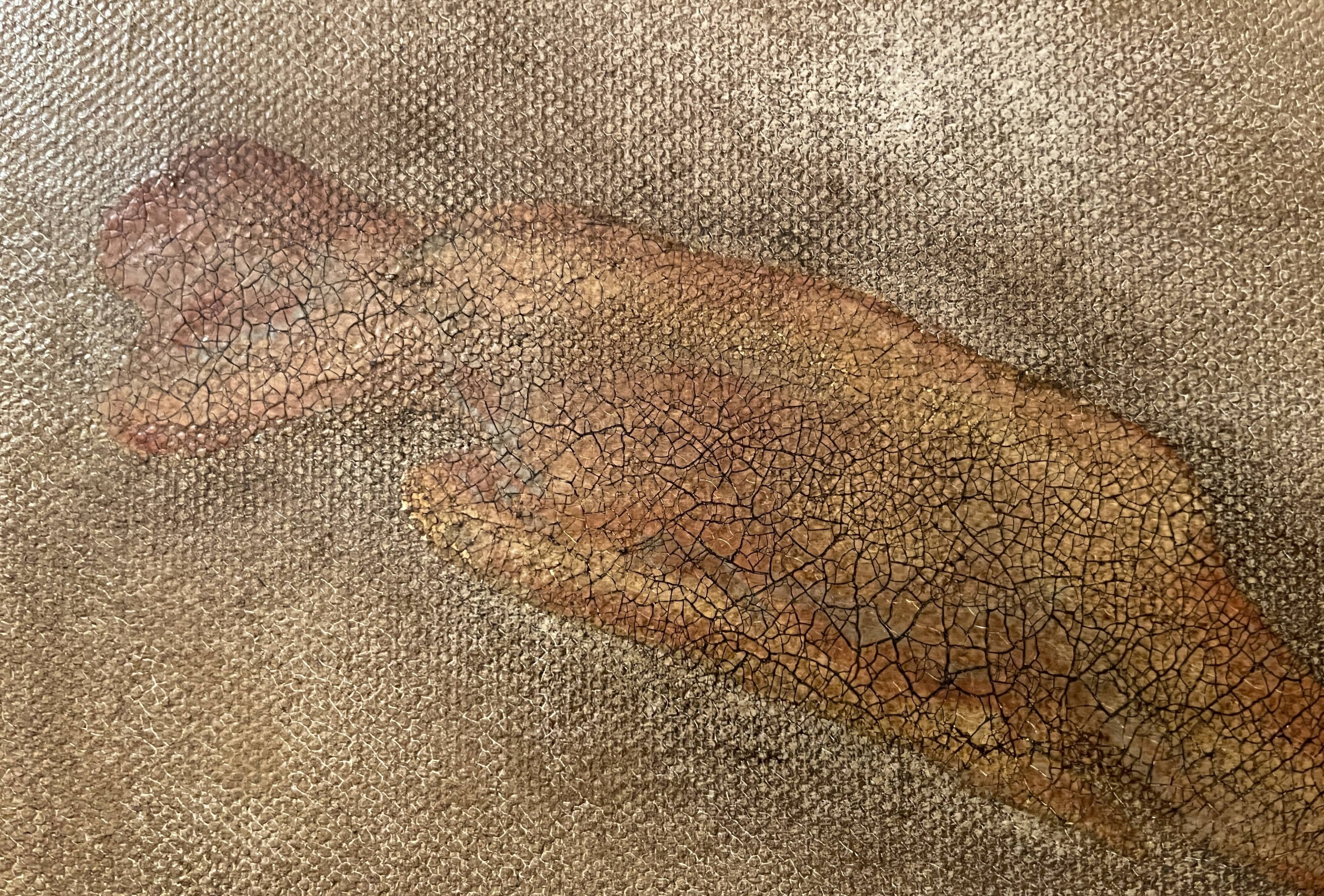 Signed oil on canvas painting "woman lying on her stomach"