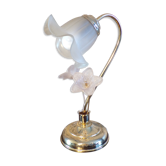 Lampe fleur en métal doré