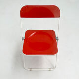 Red and white plia chair by giancarlo piretti for castelli, 1960