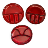 Set of two fondue plates and serving dish