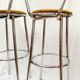 Paire de tabourets de bar en métal chromé velours Rodet