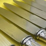 Set of 12 BOULENGER dessert knives in silver metal