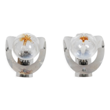 Mazzega, Pair of Murano glass sconces, 1970s