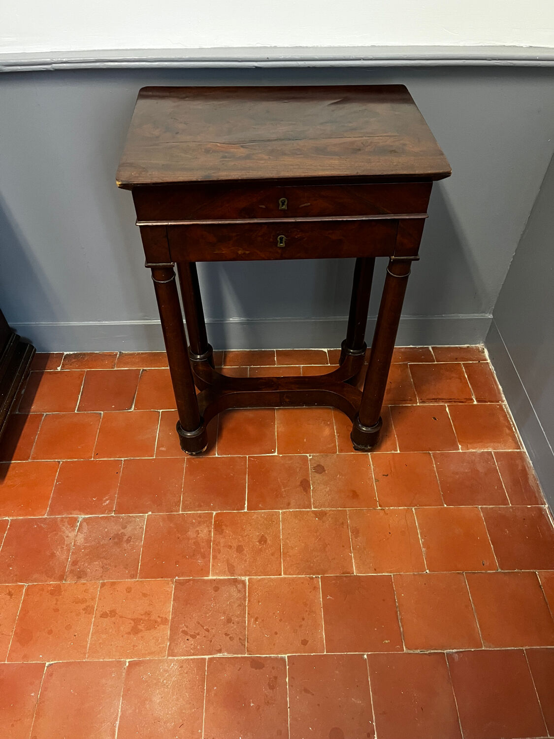 Empire period mahogany workbench