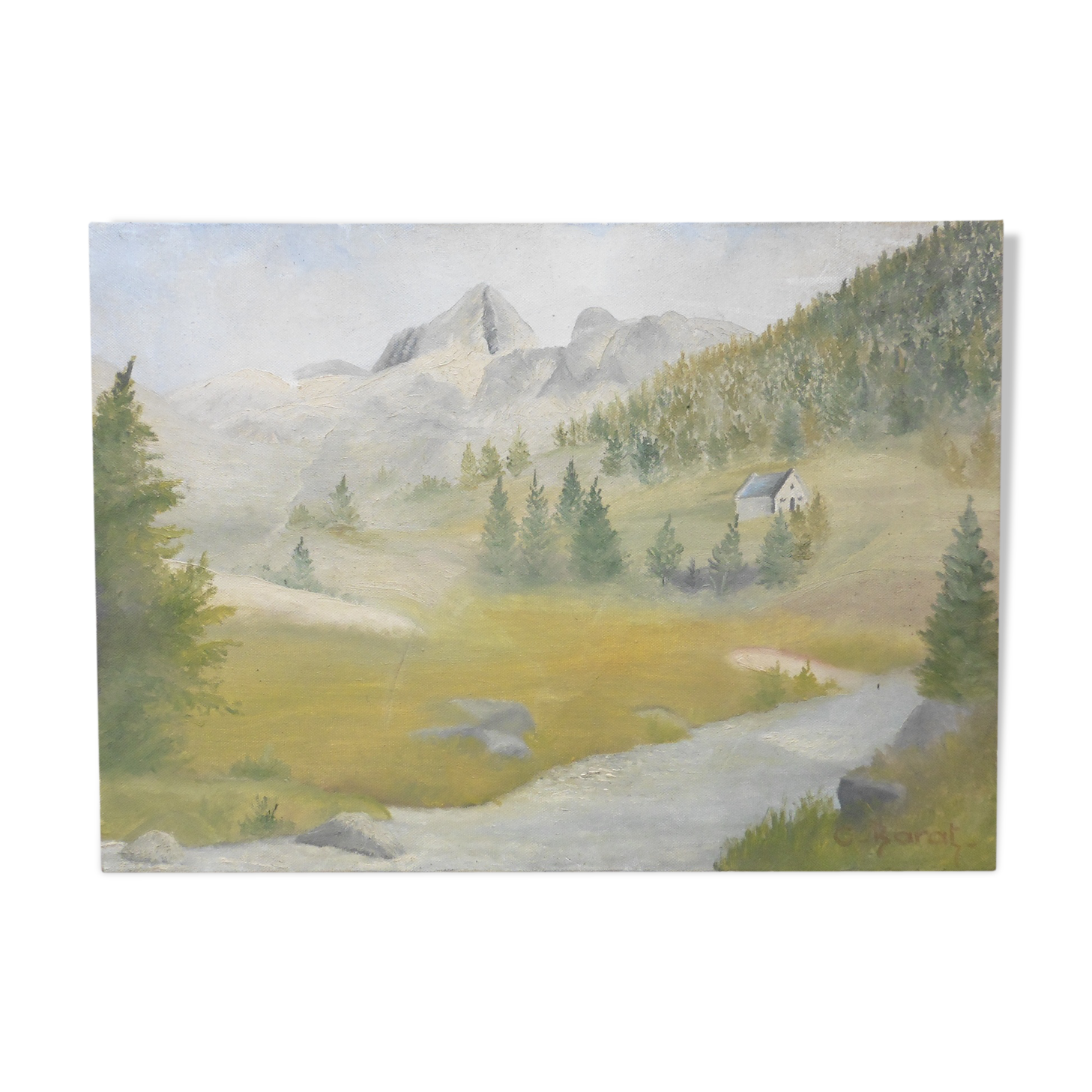 Oil on canvas "Mountain landscape"