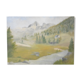 Oil on canvas "Mountain landscape"