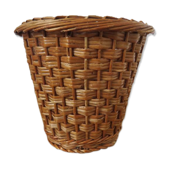 Rattan pot cache 60s 70s