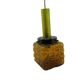 Ceiling lamp, modernism, brown glass, Polam, Poland, 1980s.